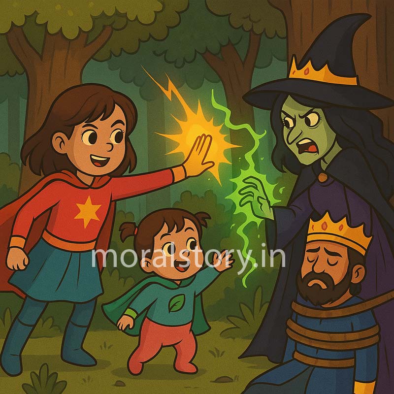 Amaira & Duggu , moral story in Hindi, Amaira and Duggu, fantasy adventure, evil princess story, kids short stories, king rescue story, Hindi kahani, bachchon ki kahaniyan, bravery and wisdom