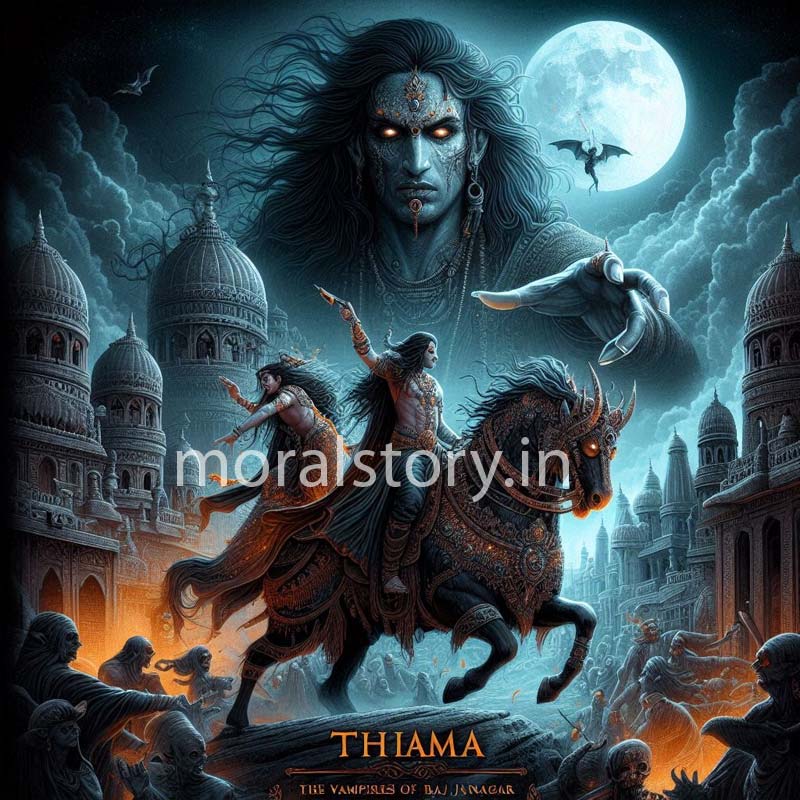 Thama Vampire Story Hindi, Raj Nagar horror story, vampire love story Hindi, reincarnation thriller, Hindi horror romantic kahani, Vijayanagar lost love story, male vampire India, horror fiction Hindi, thama vampire kahani, moralstory.in vampire series