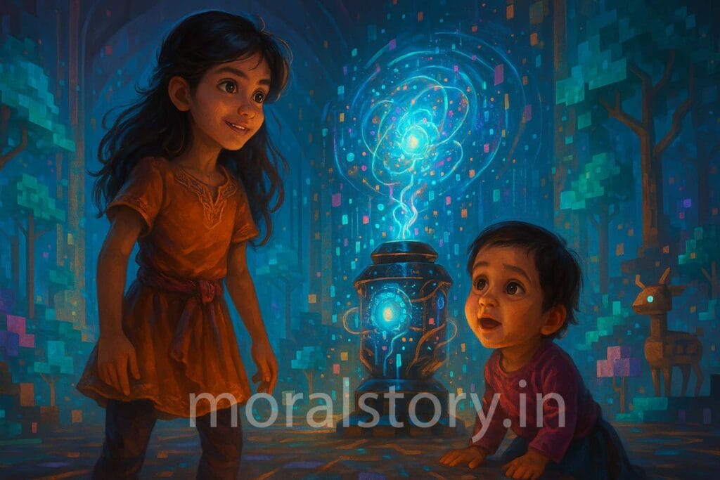 Amaira Duggu Magic Series, AI Magic Machine Story, Hindi English Magical Story, बच्चों की जादुई कहानी, moralstory.in kids story, artificial intelligence fairy tale