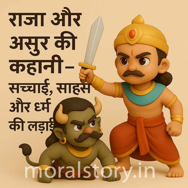 राजा और असुर की कहानी (Raja aur Asur Story in Hindi) 1 Raja aur Asur story, Hindi moral story, Indian mythology story, Indian king vs demon, Raja and Asura story in Hindi, Raja aur Asur ki kahani, Raja ki veerta ki kahani, Dharma vs Adharma, inspirational story in Hindi and English