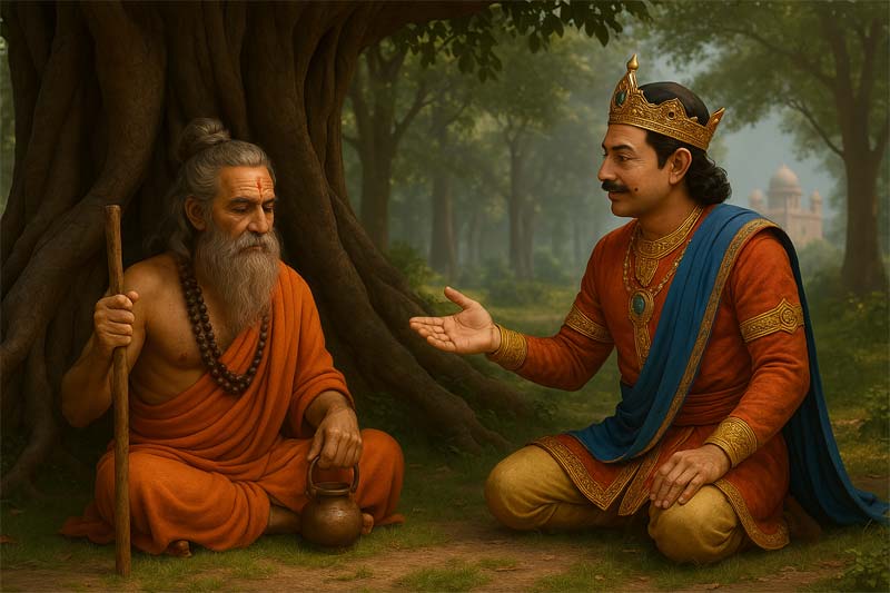 साधु और राजा की कहानी, प्रेरणात्मक कहानी हिंदी में, राजा की घमंड की कहानी, ज्ञान की कहानी, धार्मिक प्रेरणादायक कहानी, moral story in hindi, sadhu ki kahani, राजा रानी की शिक्षाप्रद कथा, Story of the saint and the king, inspirational story in Hindi, story of the king's pride, story of wisdom, religious inspirational story, moral story in Hindi, sadhu ki kahani, instructive story of the king and the queen