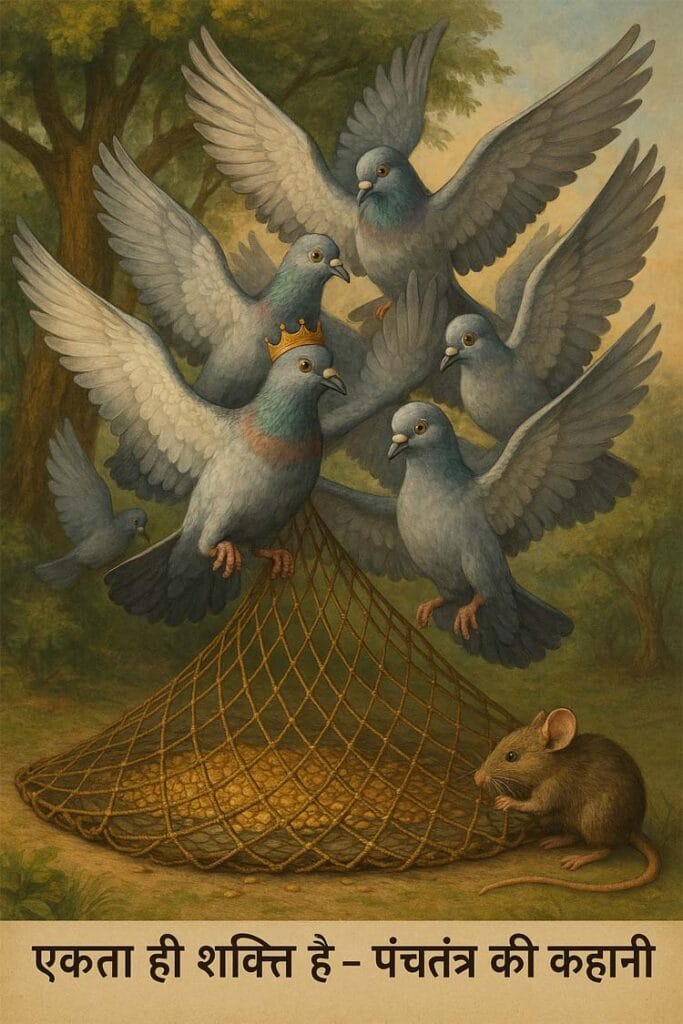 एकता ही शक्ति है कहानी, पंचतंत्र कहानियाँ, नैतिक कहानी हिंदी में, unity is strength story, moral story in Hindi, Hindi motivational story, Panchatantra tales, moralstory.in