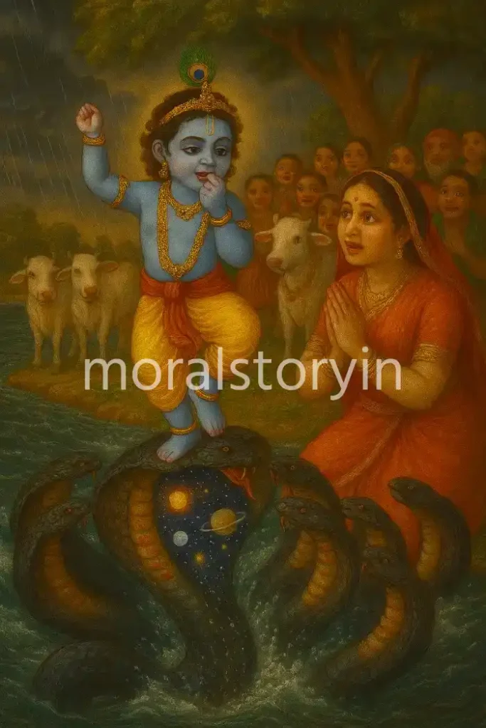 कालिया नाग दमन की कहानी, Krishna Kaliya Naag story, कालिया मर्दन, श्रीकृष्ण बाल लीलाएँ, यमुना तट की कथा, Hindu moral stories, Radha Krishna stories, moralstory.in