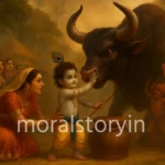 कृष्ण और अरिष्टासुर की कहानी, Krishna Aristasura Story, Aristasura Demon Bull, Krishna kills Aristasura, बाल लीलाएँ, श्रीकृष्ण की कहानियाँ, Radha Krishna Stories, Gokul stories, moralstory.in