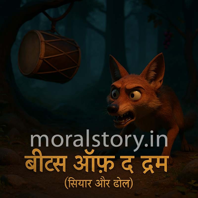 बीट्स ऑफ़ द ड्रम, सियार और ढोल कहानी, पंचतंत्र की कहानियाँ, moral story in hindi, jackal and the drum story, बच्चों की नैतिक कहानियाँ, moralstory.in