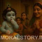 कृष्ण माखन चोरी की कहानी, Krishna butter stealing story, Shri Krishna childhood leela, कान्हा की बाल लीलाएँ, नटखट कान्हा, Radha Krishna stories, moralstory.in