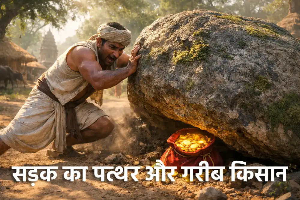 सफलता और संघर्ष की कहानी, safalta aur sangharsh ki kahani, king and the boulder story, short moral stories in hindi, motivational farmer story, moralstory.in latest stories, kathinaor me gyan kahani, inspirational tales of success, hindi shikshaprad kahaniya, मुसीबतों का सामना कहानी