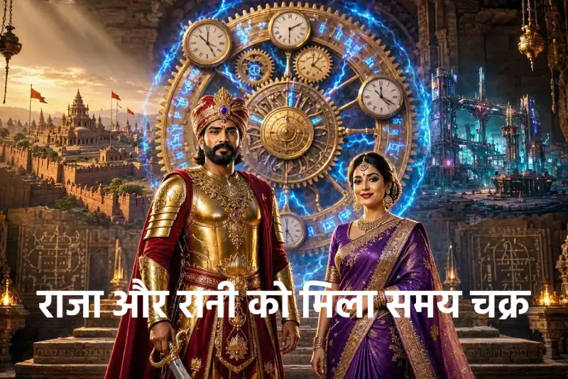 राजा और रानी का समय चक्र: 7 रहस्यमयी सफर जिसने बदल दिया इतिहास और भविष्य 1 राजा और रानी का समय चक्र, समय चक्र की कहानी, राजा और रानी की कहानी, हिंदी कहानी, जादुई कहानी, बच्चों की कहानी, fantasy story hindi, time travel story, king queen story, moral story