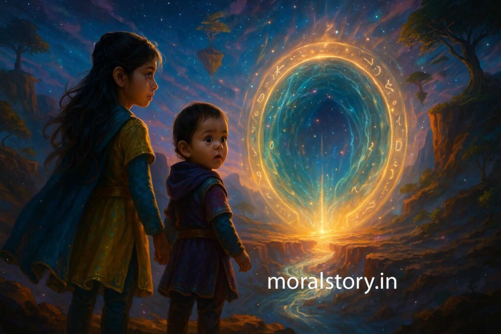 Amaira Duggu Magic Series, kids fantasy story in Hindi and English, time travel adventure, moral story for children, bilingual kids story, MoralStory.in stories