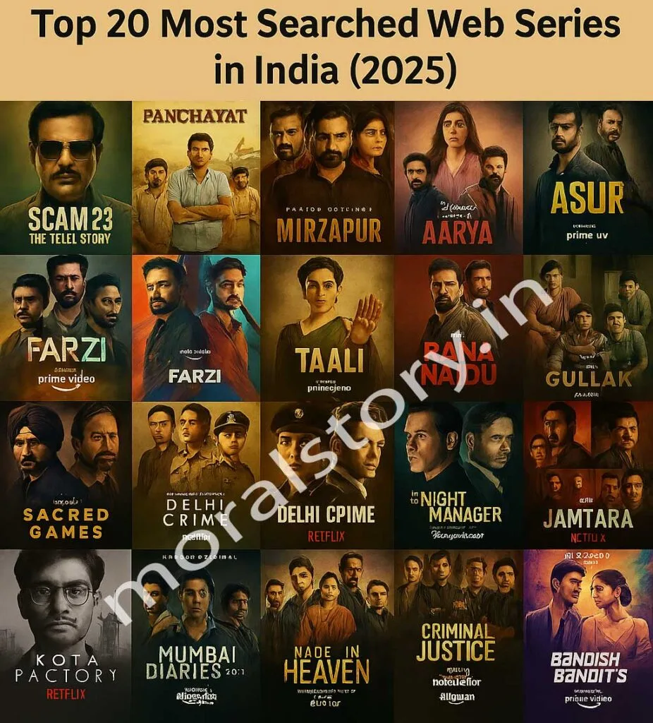 Top 20 Most Searched Web Series in India – Trending Indian Web Shows in 2025 1 टॉप वेब सीरीज़ भारत, सबसे ज्यादा देखी गई वेब सीरीज़, Trending Web Series India, Top 20 Indian Web Shows, IMDb popular web series 2025, Hindi Web Series List, Web Series in India 2025, भारतीय ओटीटी शो