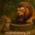 सिंह और चालाक खरगोश की कहानी, पंचतंत्र कहानियाँ, नैतिक कहानी हिंदी में, पंचतंत्र बाल कहानियाँ, जंगल की कहानी, पंचतंत्र सिंह की कहानी, moral story in Hindi, clever rabbit story, lion and rabbit, moralstory.in