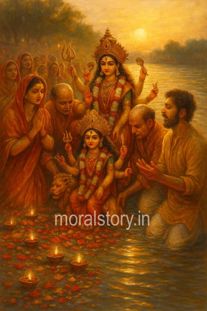 नवरात्रि समापन, Navratri visarjan, विसर्जन विधि, दुर्गा विसर्जन, Navratri conclusion, देवी पूजन समाप्ति, Durga Visarjan, नवरात्रि रीतियाँ, Navratri conclusion, Visarjan Vidhi, Durga Visarjan, Navratri rituals, Kanya Pujan, final day of Navratri, idol immersion