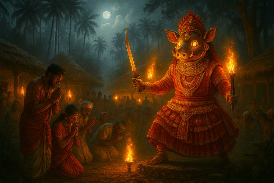 Kantara Tulu kahani, Tulu folklore story, Kantara ki kahani, Tulu lokkatha, Kantara myth, moral story Tulu, folk story in Hindi