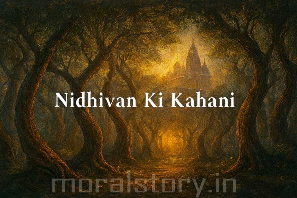 निधिवन की कहानी, Nidhivan Story Hindi, रहस्यमयी निधिवन कथा, वृंदावन निधिवन रहस्य, रात में निधिवन में क्या होता है, Krishna Raslila Nidhivan, Nidhivan Real Mystery Story, spiritual story hindi, moralstory.in