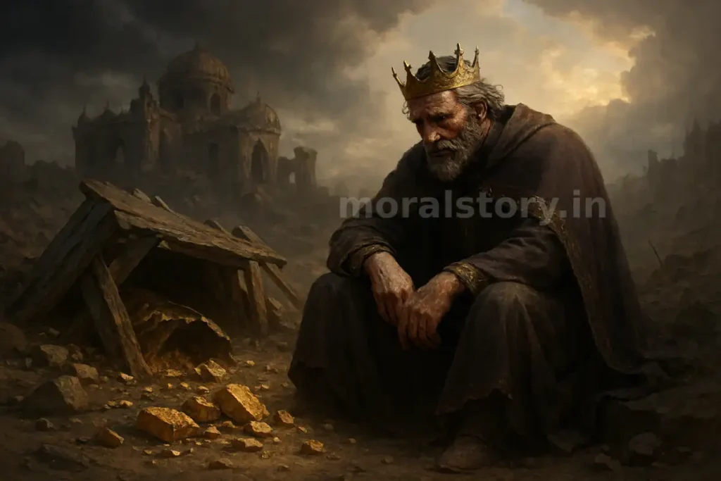 raja aur lalach ka ant, lalach ki kahani hindi, greed moral story hindi, raja lalach story, inspirational moral story, moralstory.in