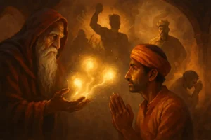 teen vardaan ki kahani, three wishes moral story hindi, विनाशकारी इच्छा कहानी, magical wishes story, fantasy moral story hindi, moralstory.in fairy tale