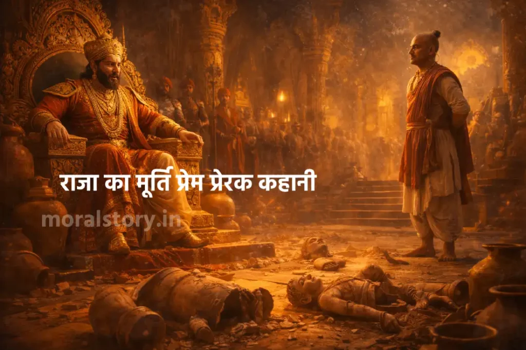 Raja Ka Murti Prem, राजा का मूर्ति प्रेम, moral story in hindi, inspirational hindi story, justice moral story, raja ki kahani, caring for others story, parhit chintan kahani, hindi prernadayak kahani, short moral story for students