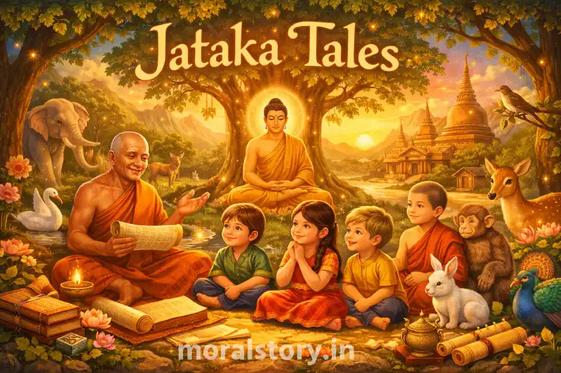 jataka tales, jataka tales for kids, buddhist moral stories, ancient moral stories, inspirational Buddhist stories, jataka stories in Hindi, jataka tales in English, moral stories for children, wisdom stories for kids, educational Buddhist tales, short moral stories, famous jataka tales, life lesson stories, ancient Indian stories, kindness stories for kids, Buddhist stories with morals, inspirational tales for students, classic moral stories, storytelling for children, honest and wise stories, traditional Buddhist tales, family friendly stories, children learning stories, jataka kahaniyan, motivational stories for kids
